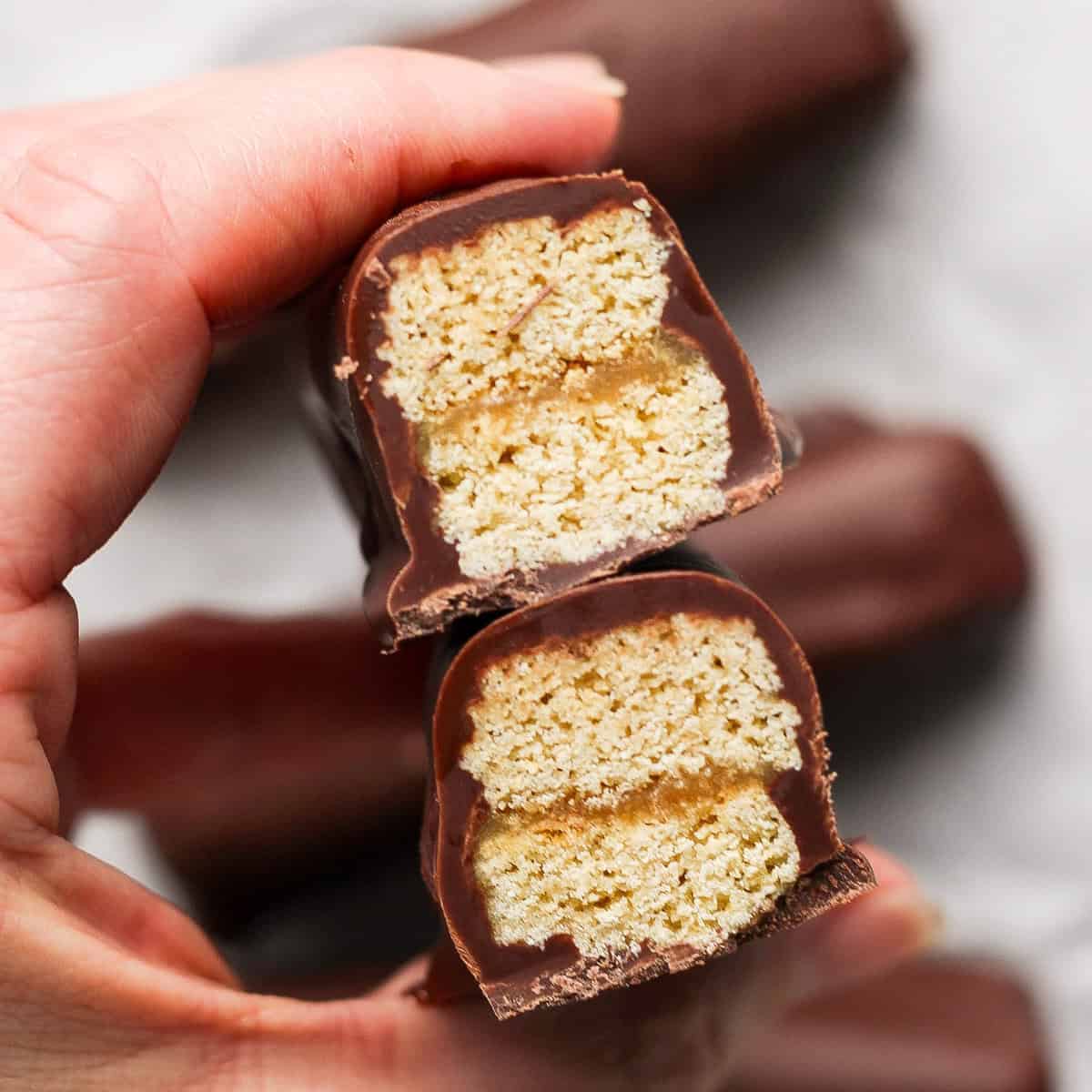 The Healthy Twix Dupe: Protein Peanut Butter Bars